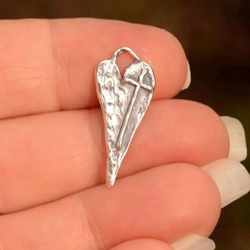 Silver Cross Healing Heart