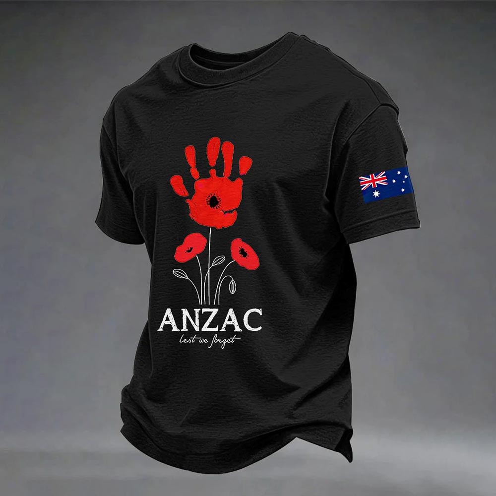 Men's Australia Anzac Day Lest We Forget Short Sleeve T-shirt