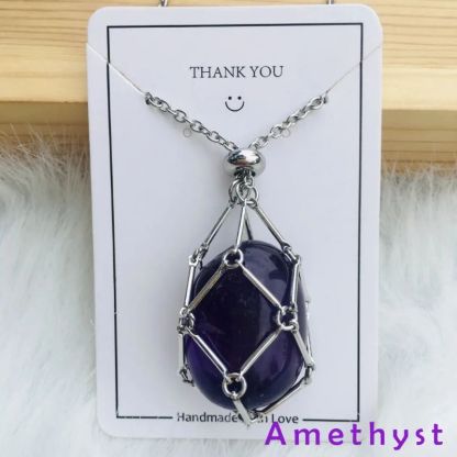 Crystal Stone Holder Necklace