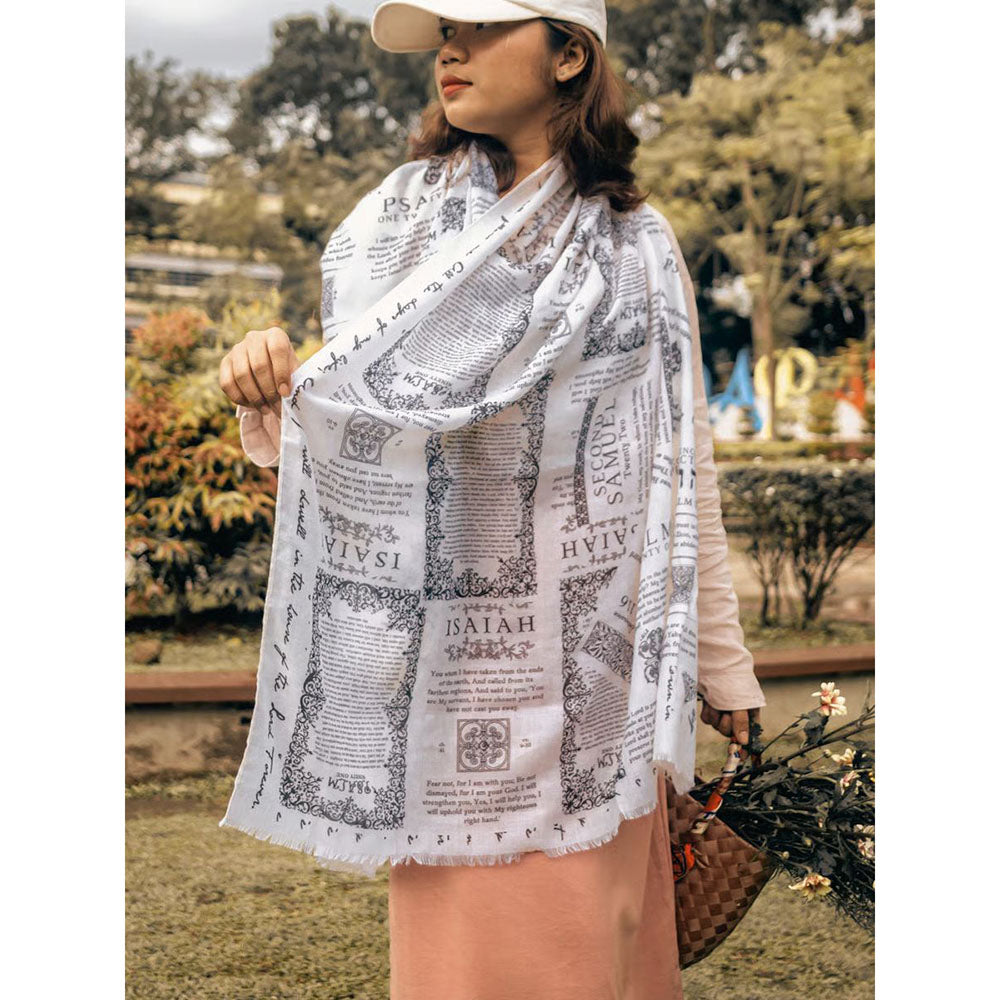 Handcrafted Christian Prayer Shawl - Protection Bible Verse Scarf, Yeshua Scripture Wrap