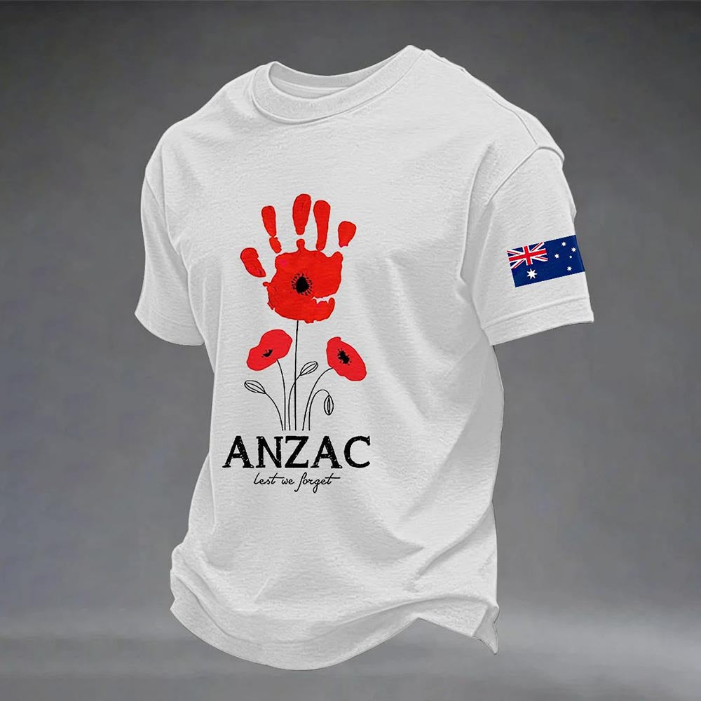 Men's Australia Anzac Day Lest We Forget Short Sleeve T-shirt