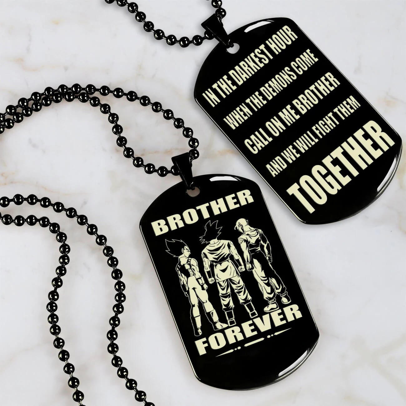 Viking Engraved Dog Tag - Double Sided Brother Forever Gift