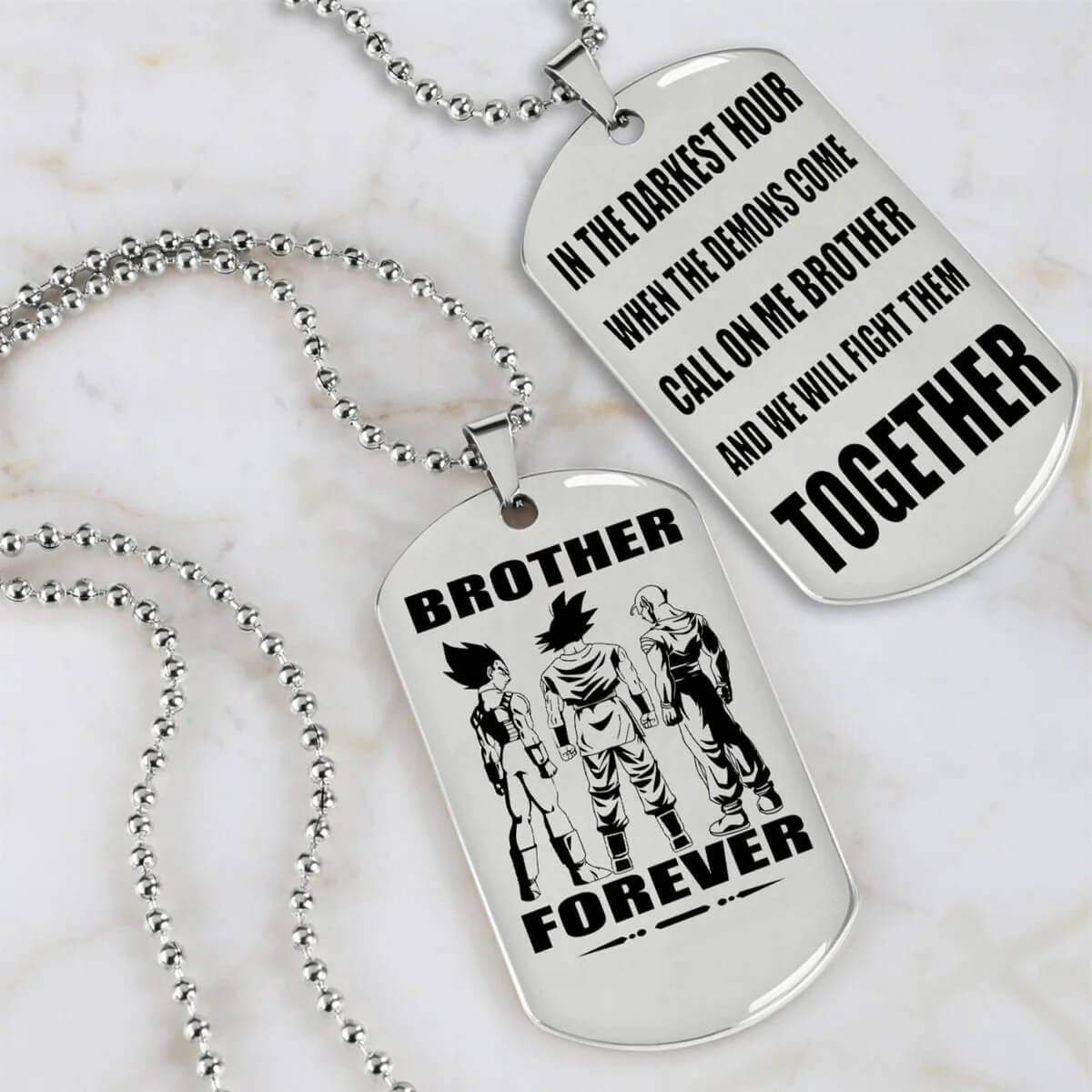 Viking Engraved Dog Tag - Double Sided Brother Forever Gift