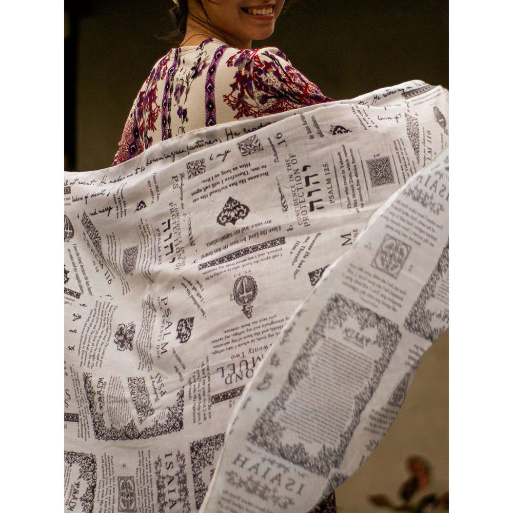 Handcrafted Christian Prayer Shawl - Protection Bible Verse Scarf, Yeshua Scripture Wrap