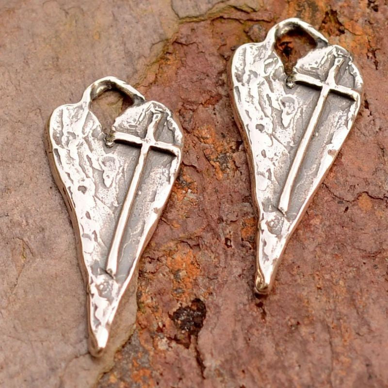 Silver Cross Healing Heart