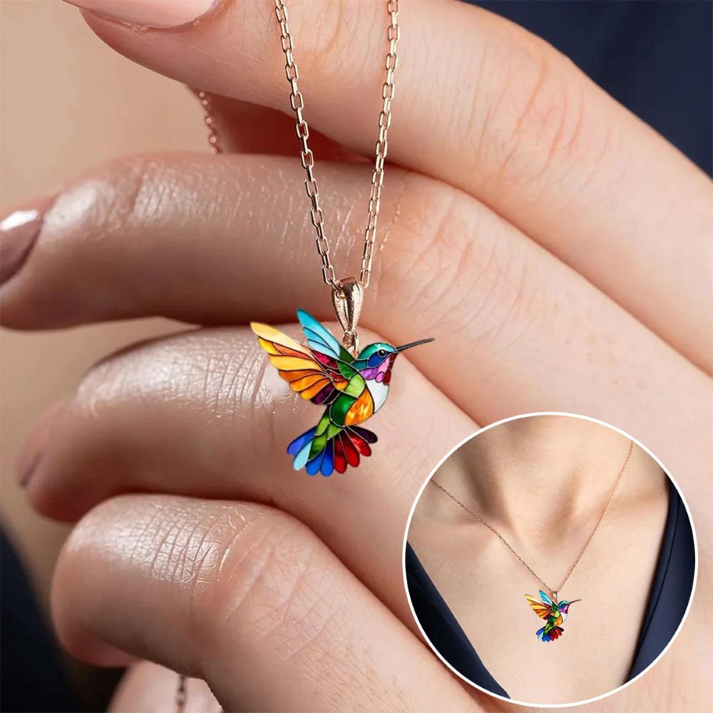 Beautiful Hummingbird Necklace With Earrings