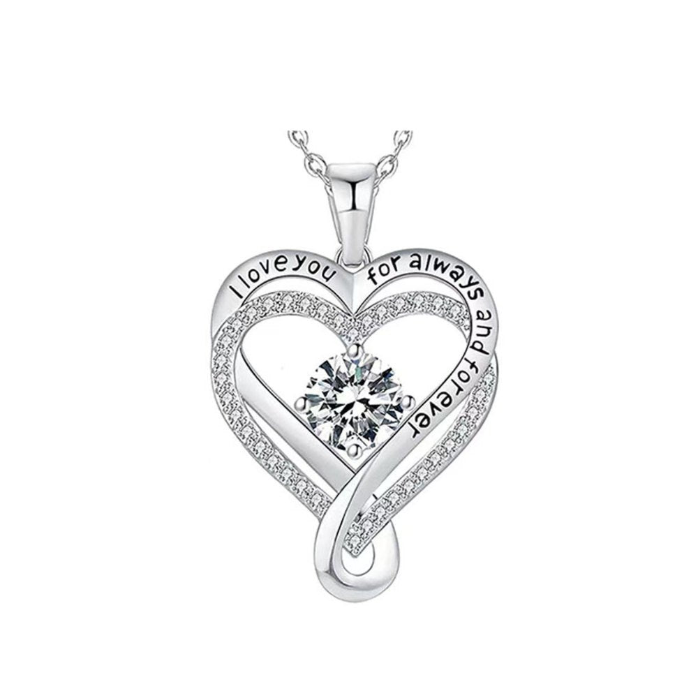 Engraved Heart Necklace for Wife - S925