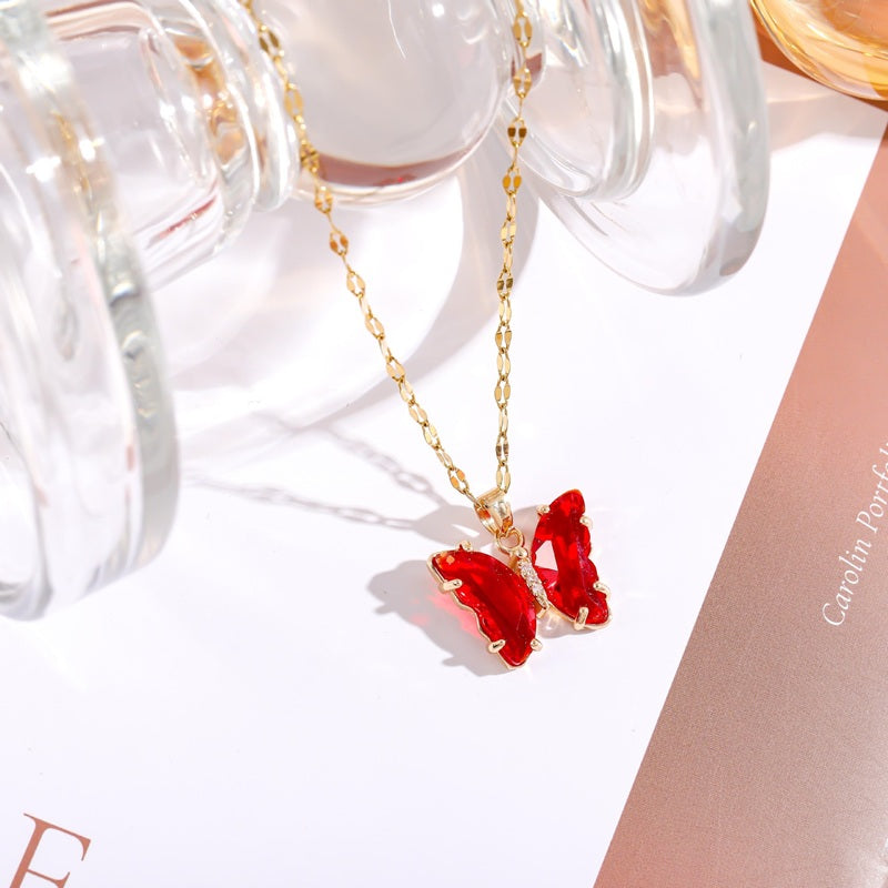 Crystal Butterfly Necklace 🦋