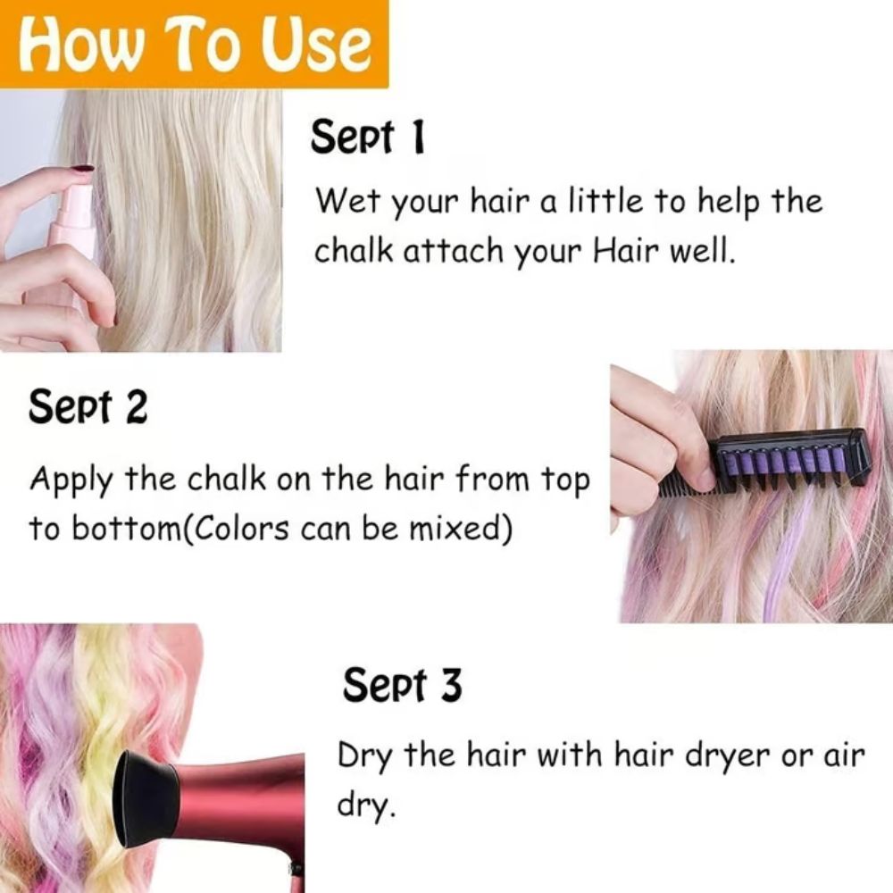 Festive Fun Hair Chalk Combs 🌈