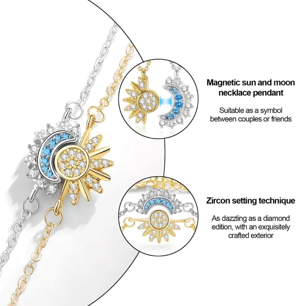 Sun & Moon Matching Bracelet Set - Stackable Celestial Charm Bracelets