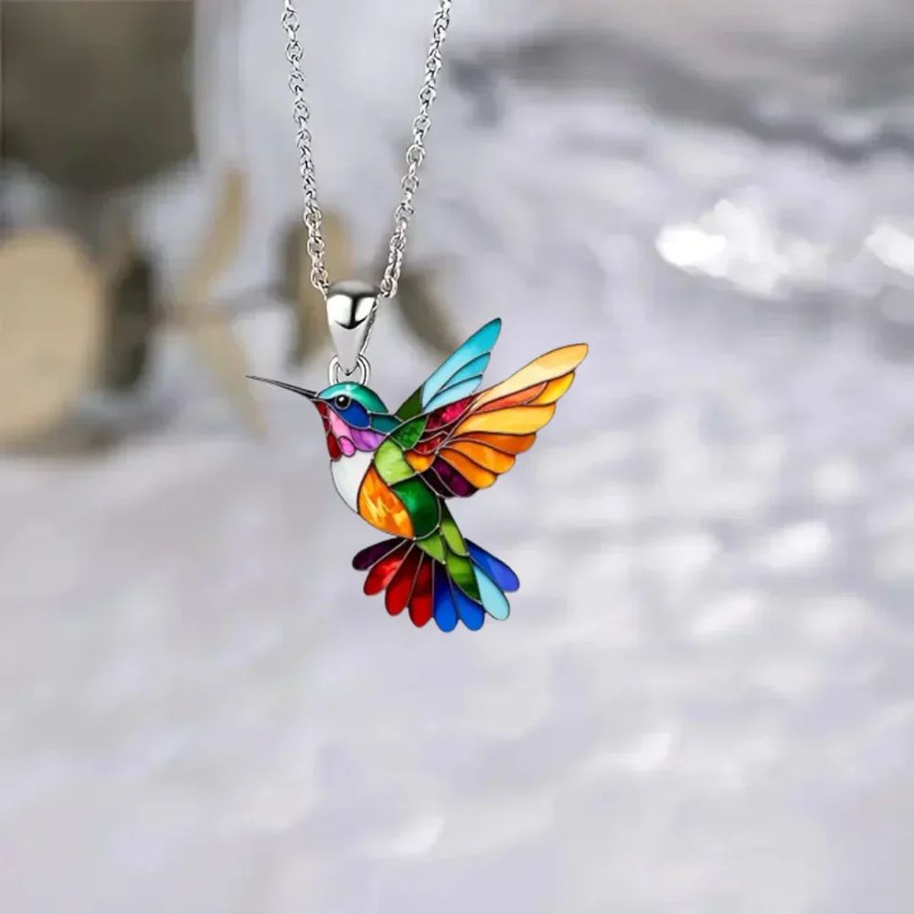 Beautiful Hummingbird Necklace With Earrings
