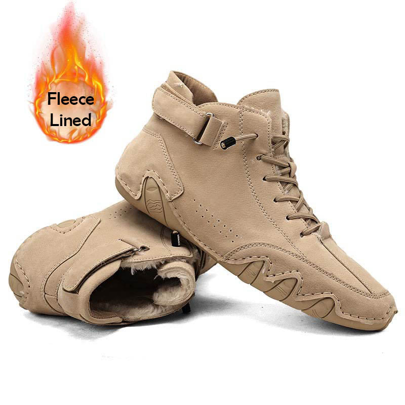 Italian Suede Velcro Fleece Lined  High Boots