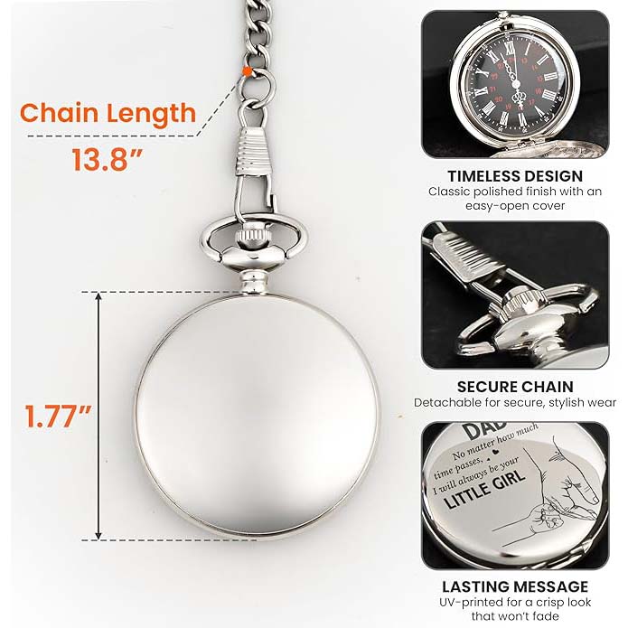 Luxury Vintage Pocket Watch For Dad - I Will Always Be Your Little Girl