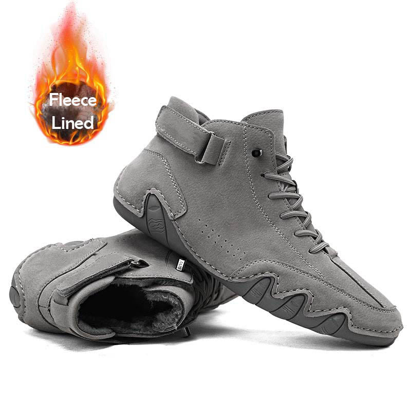 Italian Suede Velcro Fleece Lined  High Boots