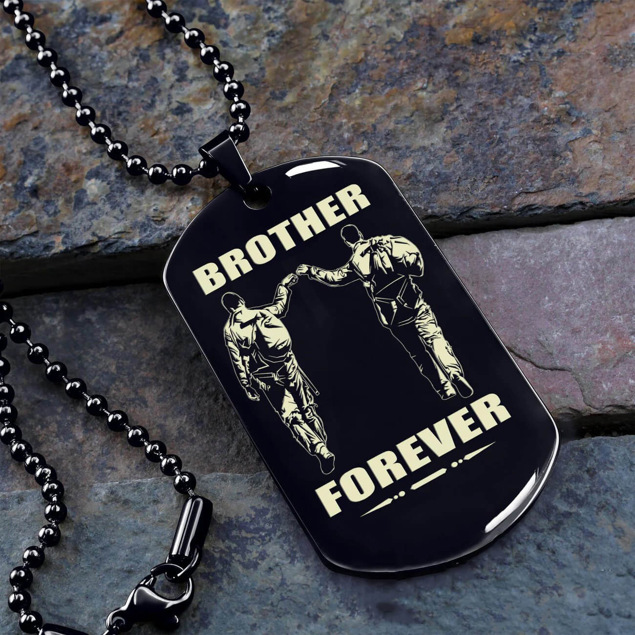 Viking Engraved Dog Tag - Double Sided Brother Forever Gift