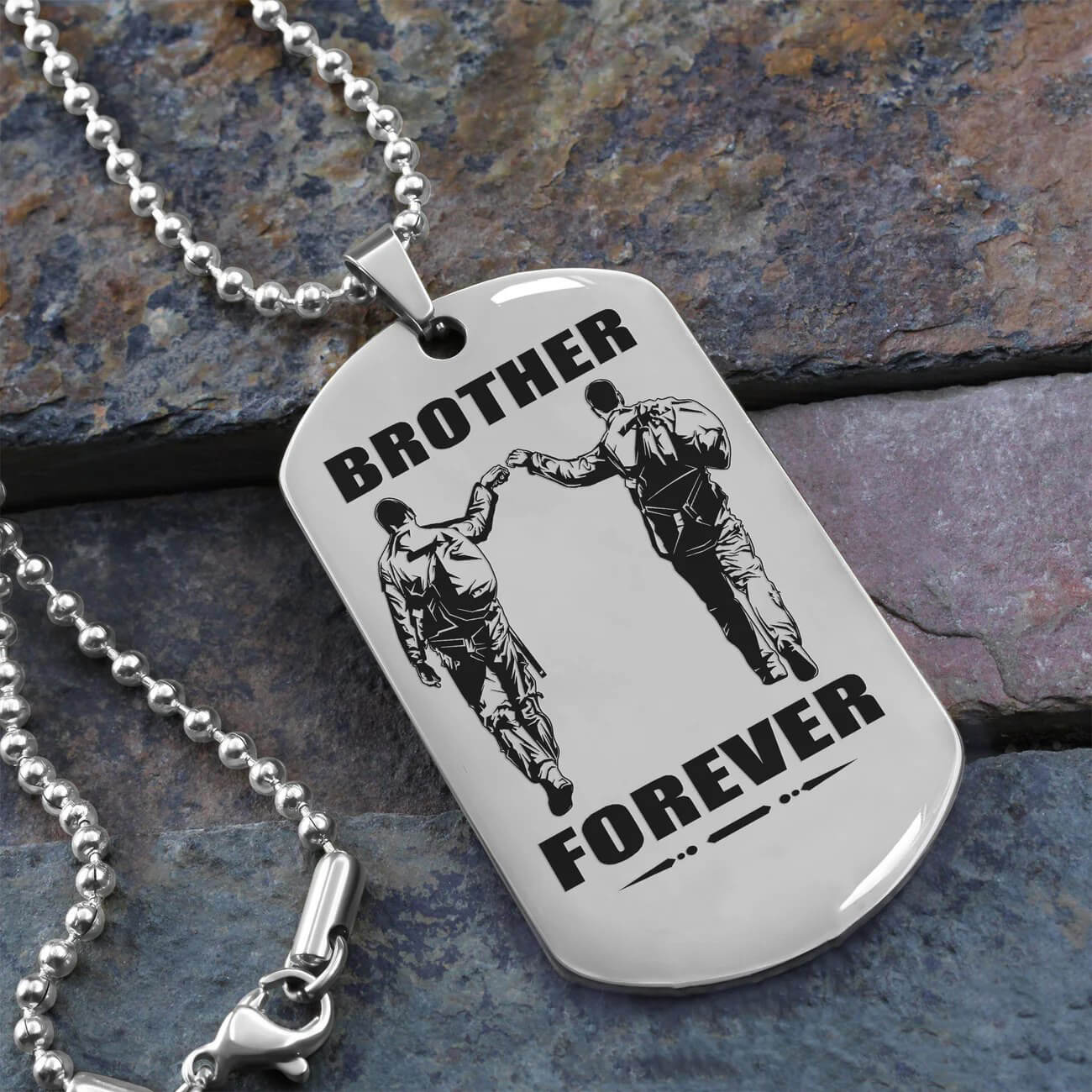 Viking Engraved Dog Tag - Double Sided Brother Forever Gift