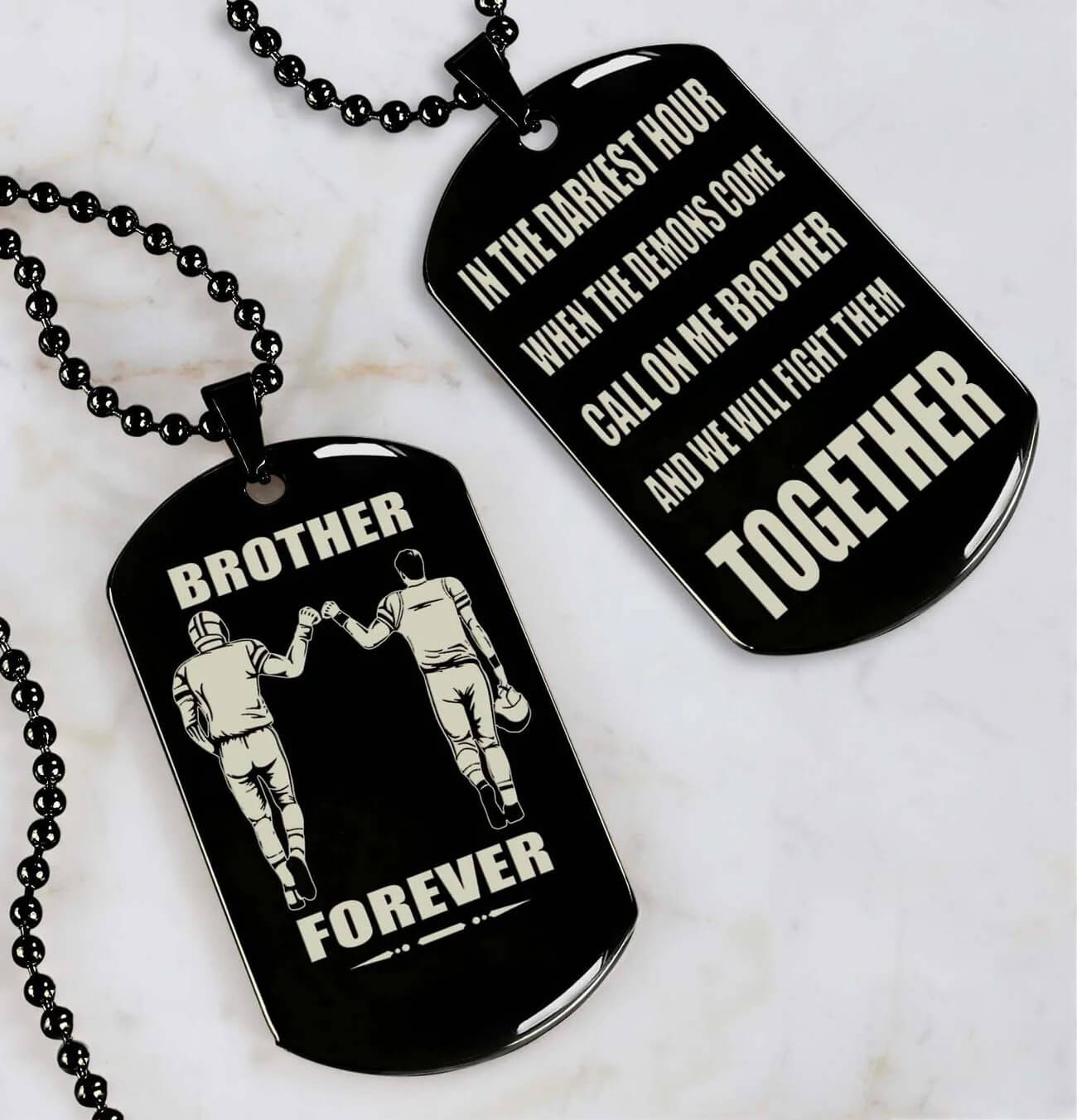Viking Engraved Dog Tag - Double Sided Brother Forever Gift