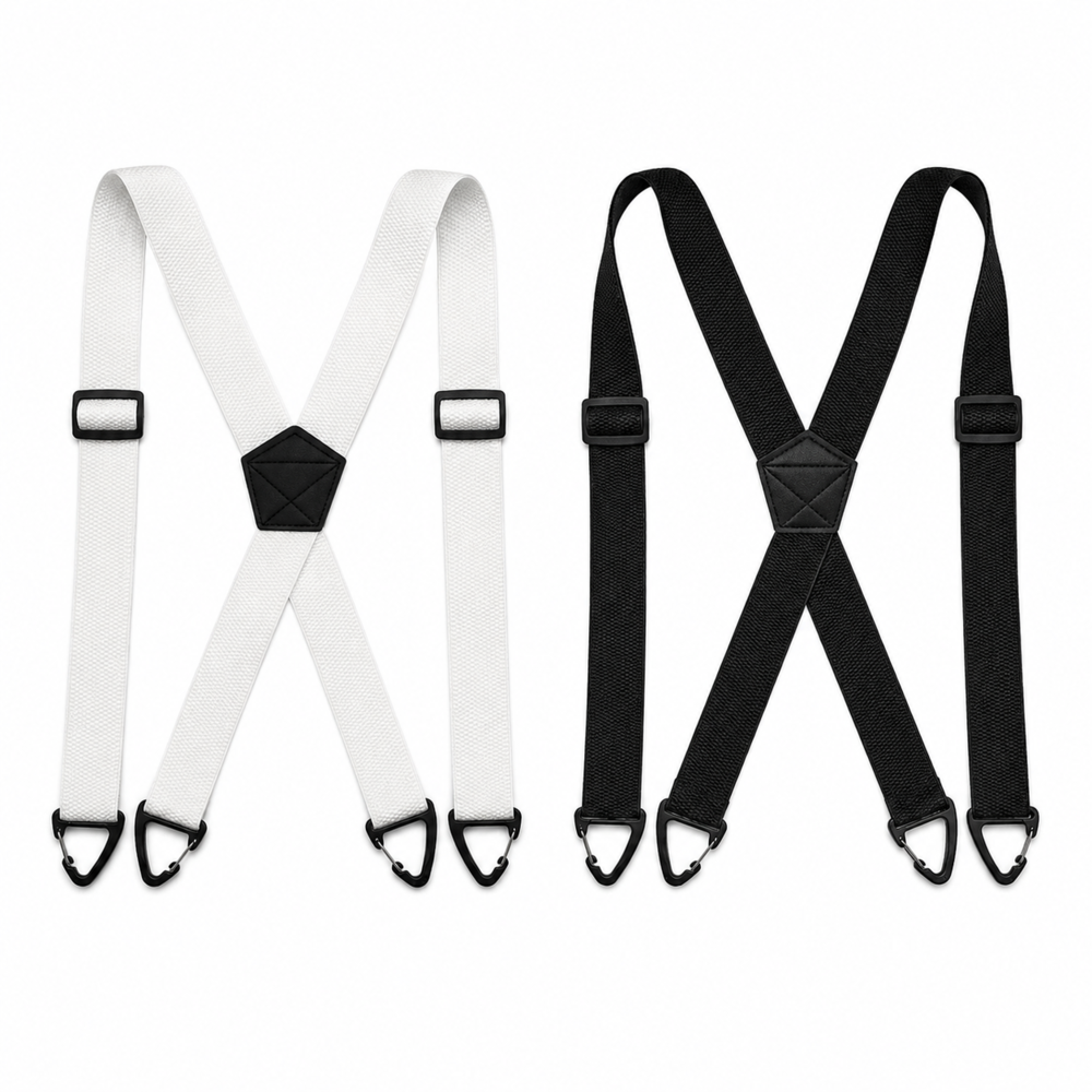 Men's Adjustable Suspenders - X-Back / Y-Back Styles with Hook Clips