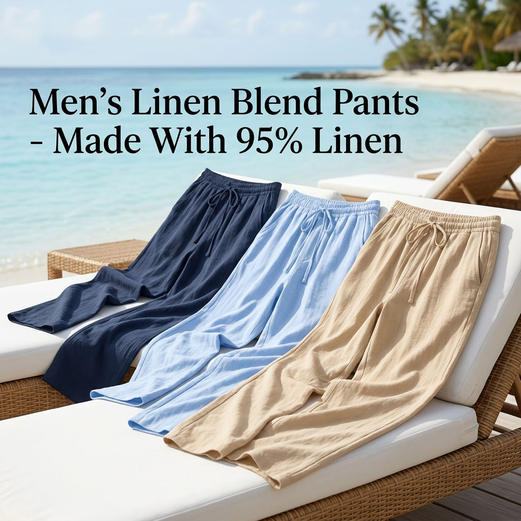 Men's Relaxed Linen Straight Leg Pants