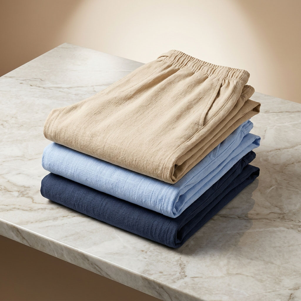 Men's Relaxed Linen Straight Leg Pants