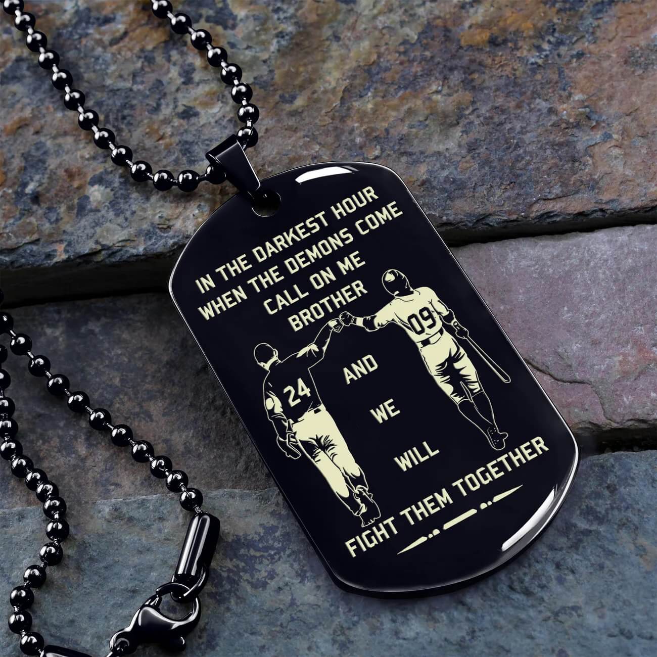 Viking Engraved Dog Tag - Double Sided Brother Forever Gift