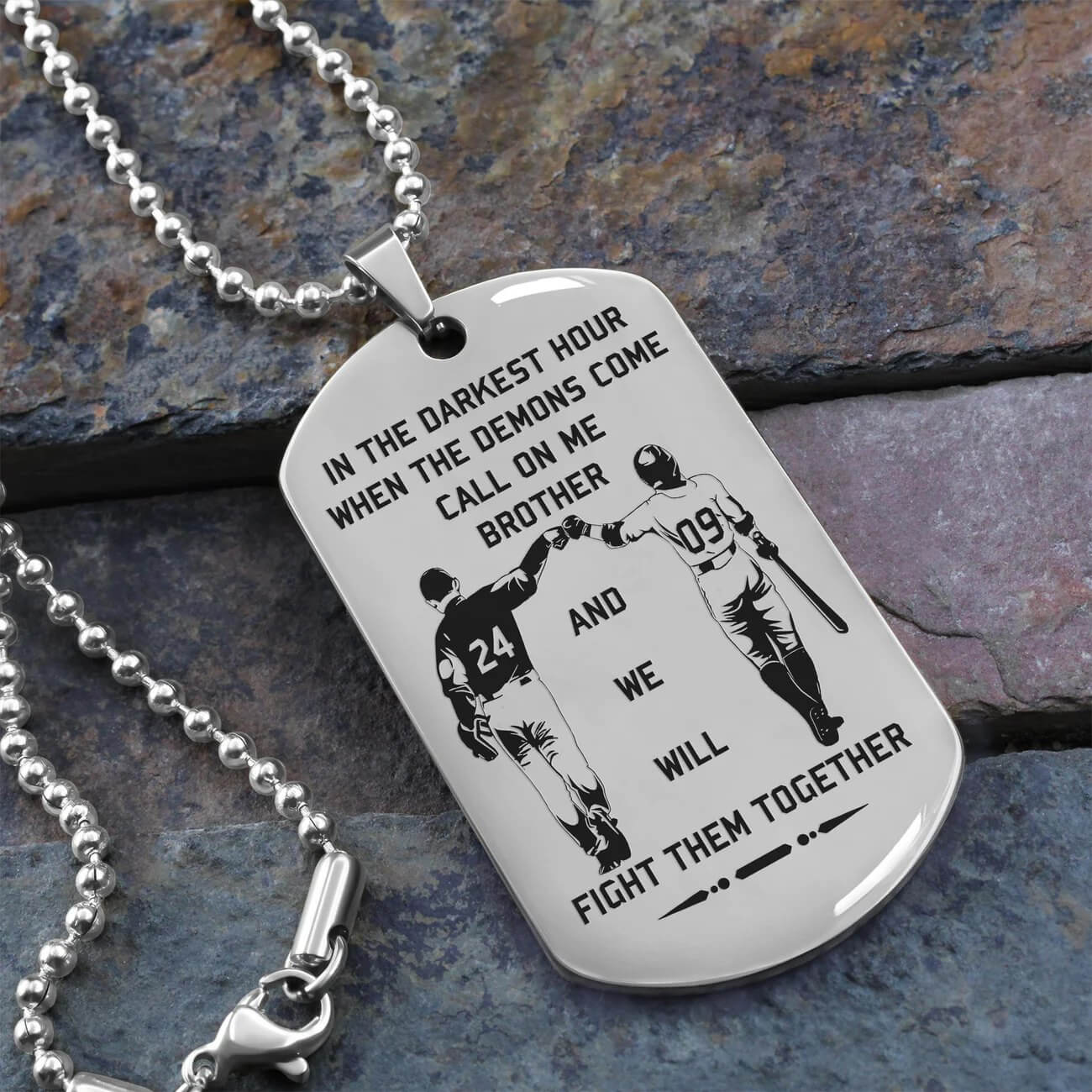Viking Engraved Dog Tag - Double Sided Brother Forever Gift