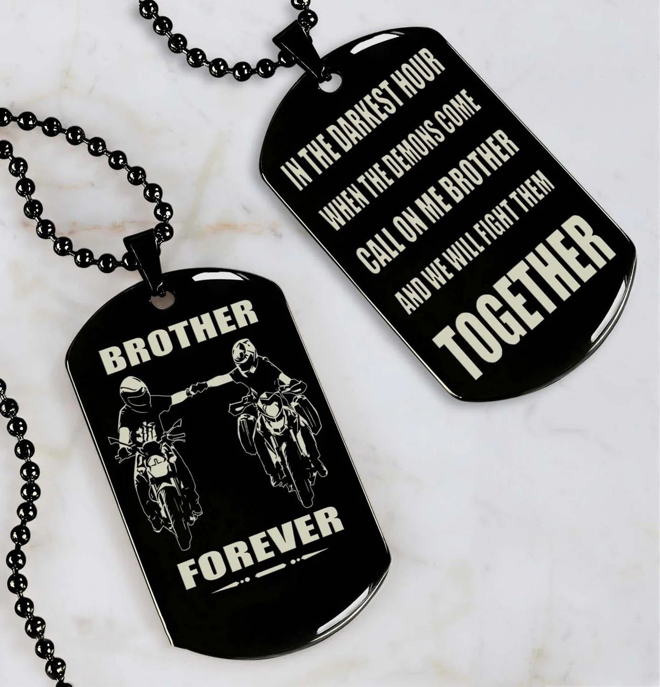 Viking Engraved Dog Tag - Double Sided Brother Forever Gift