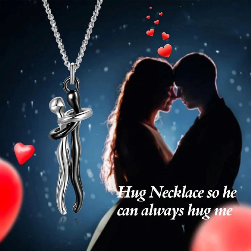 Eternal Embrace – Timeless Hug Couple Necklace