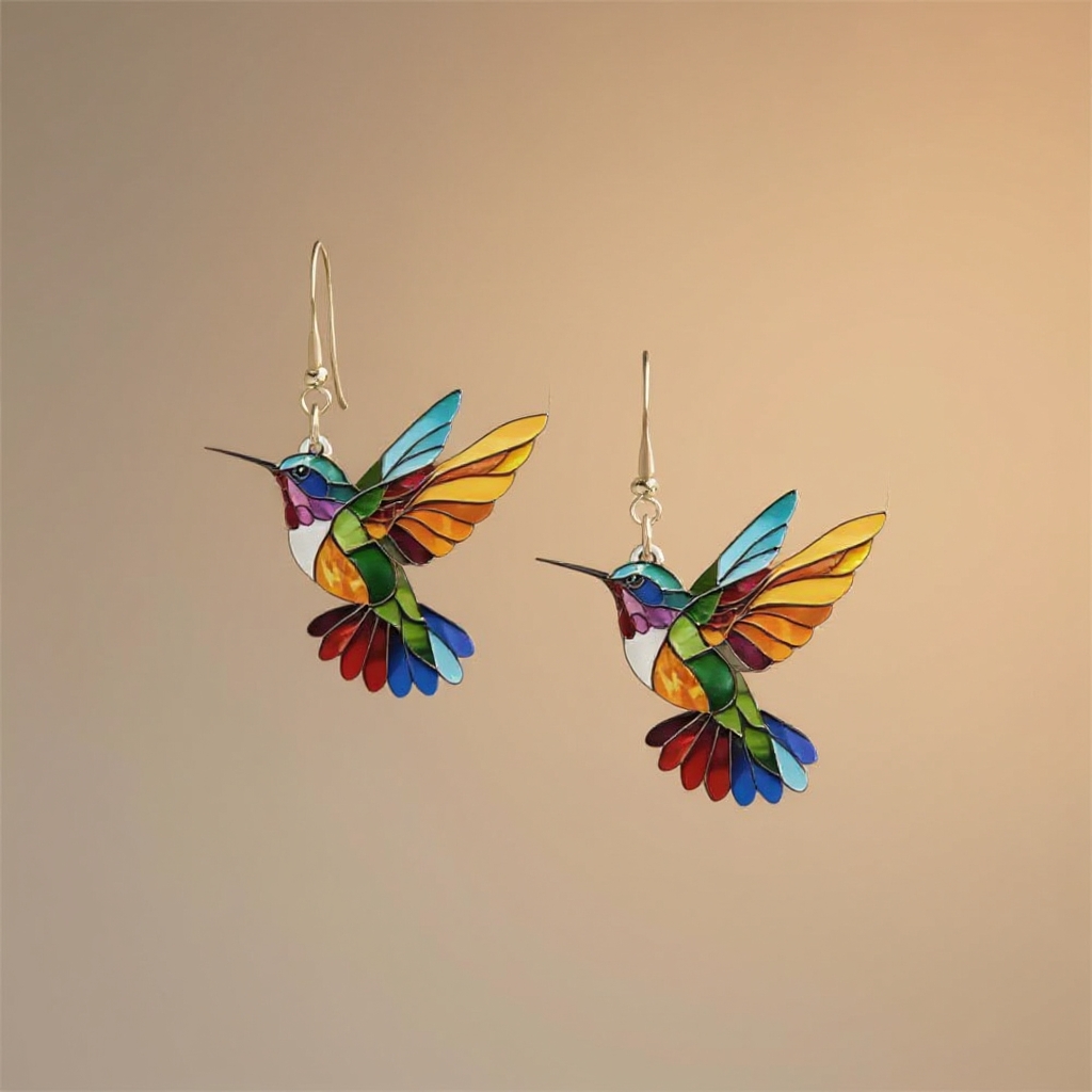 Beautiful Hummingbird Necklace With Earrings