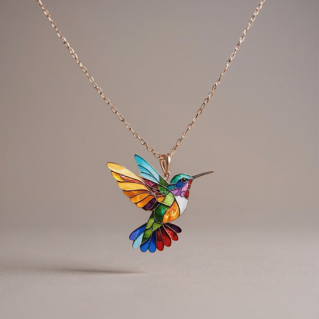 Beautiful Hummingbird Necklace With Earrings