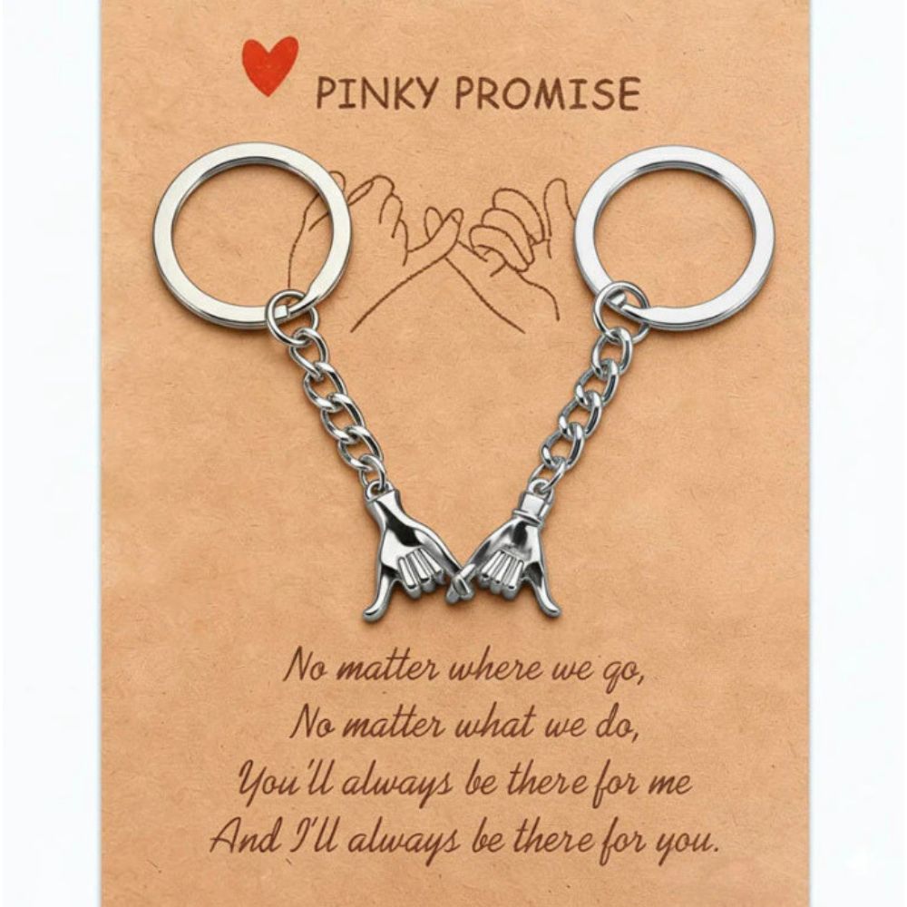 2pcs Pinky Promise Keychains - Matching Gifts for Him, Her, Best Friend or Family