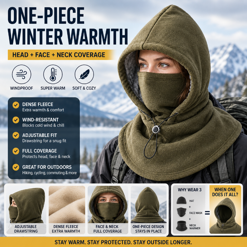 One-Piece Fleece Warm Mask Hat