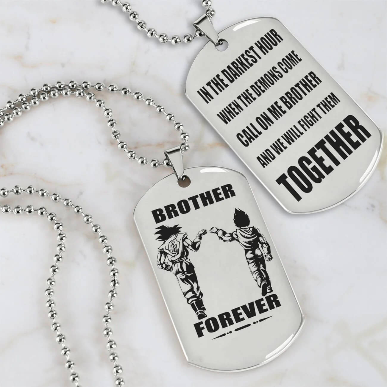 Viking Engraved Dog Tag - Double Sided Brother Forever Gift