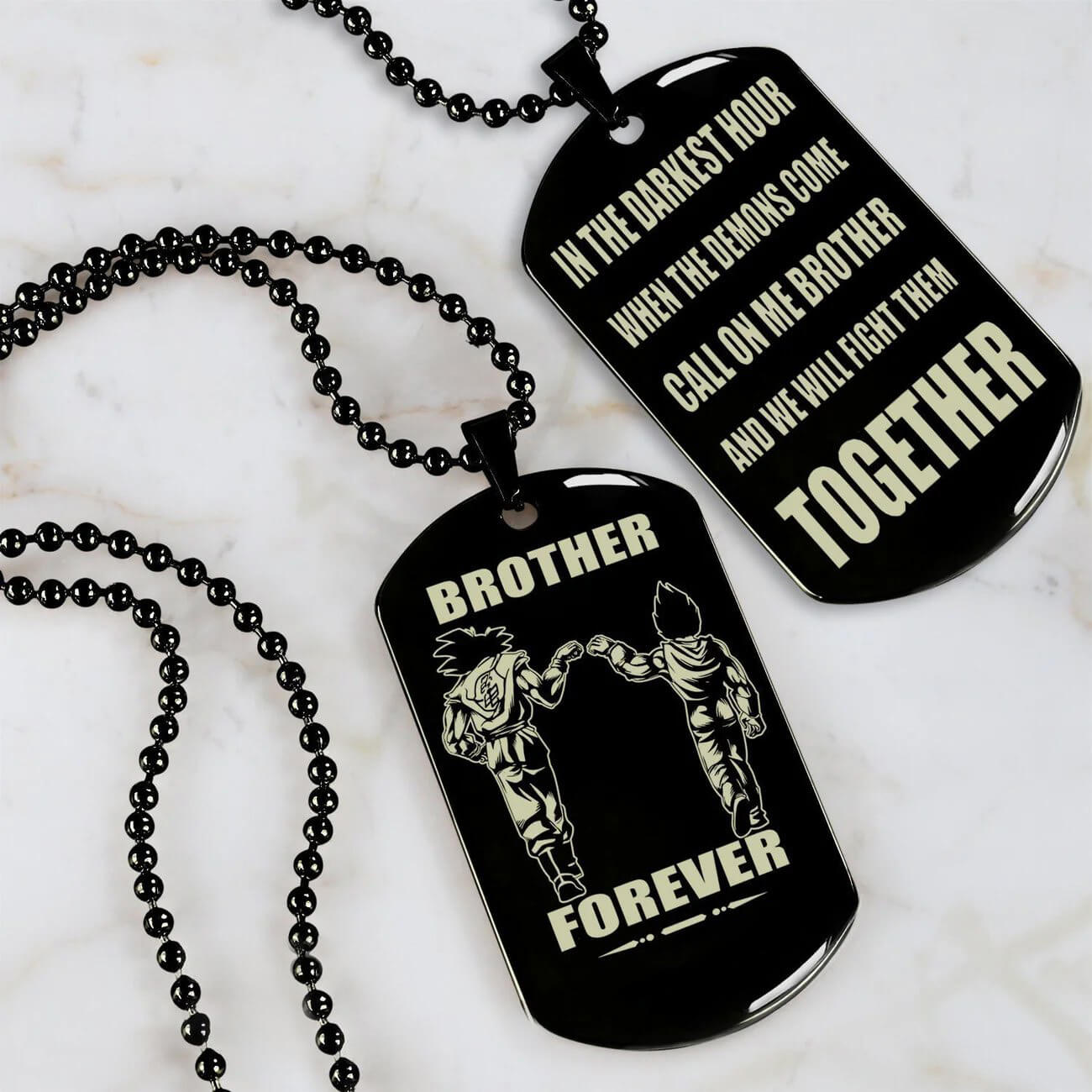 Viking Engraved Dog Tag - Double Sided Brother Forever Gift