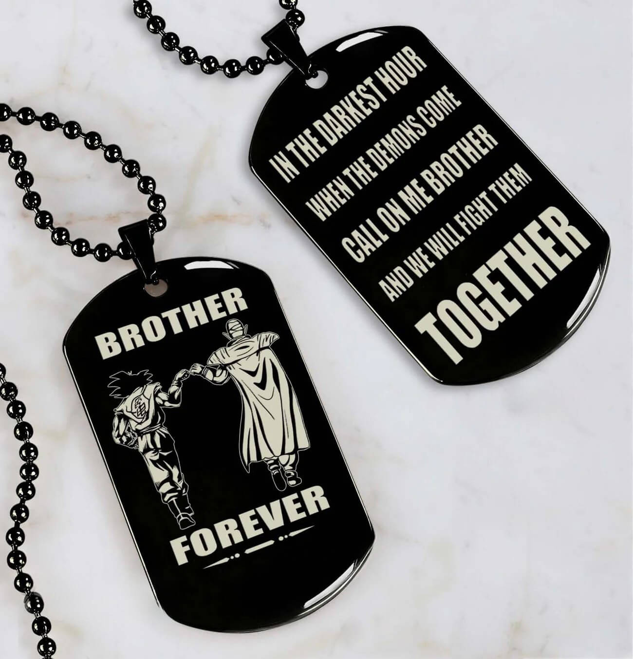 Viking Engraved Dog Tag - Double Sided Brother Forever Gift