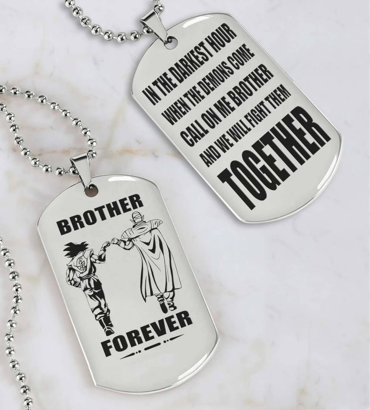 Viking Engraved Dog Tag - Double Sided Brother Forever Gift