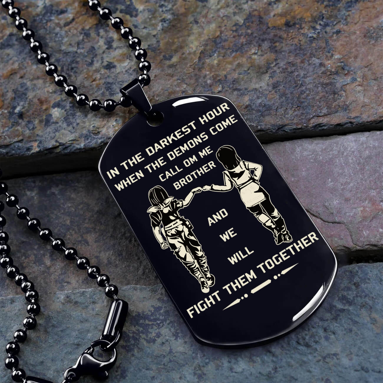 Viking Engraved Dog Tag - Double Sided Brother Forever Gift
