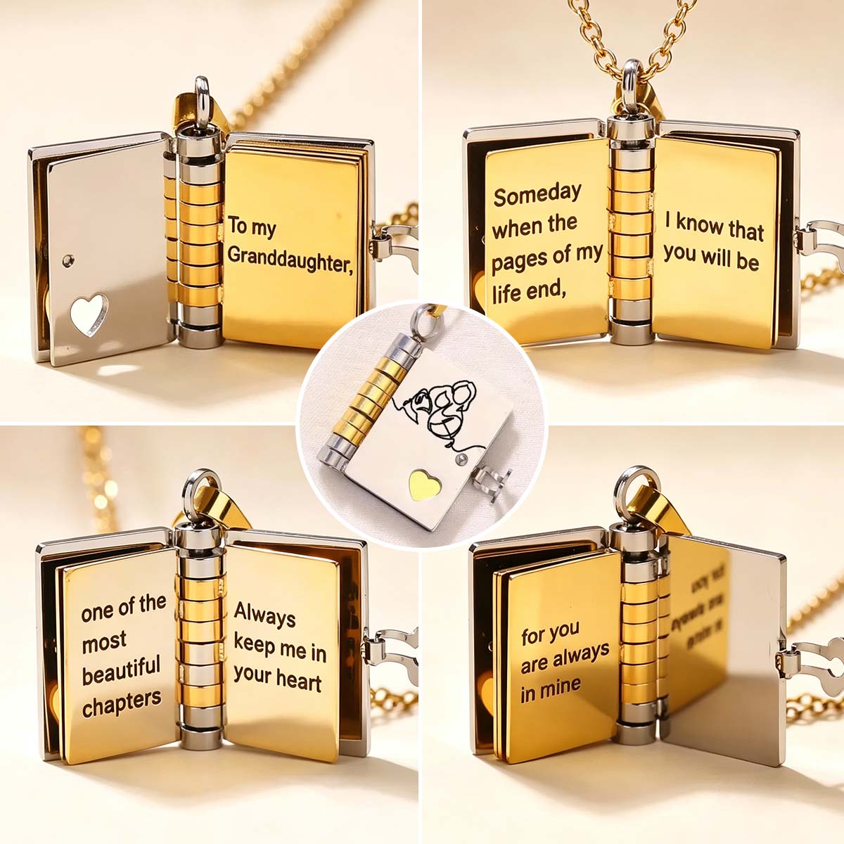 For Granddaughter - The Most Beautiful Chapter Book Necklace