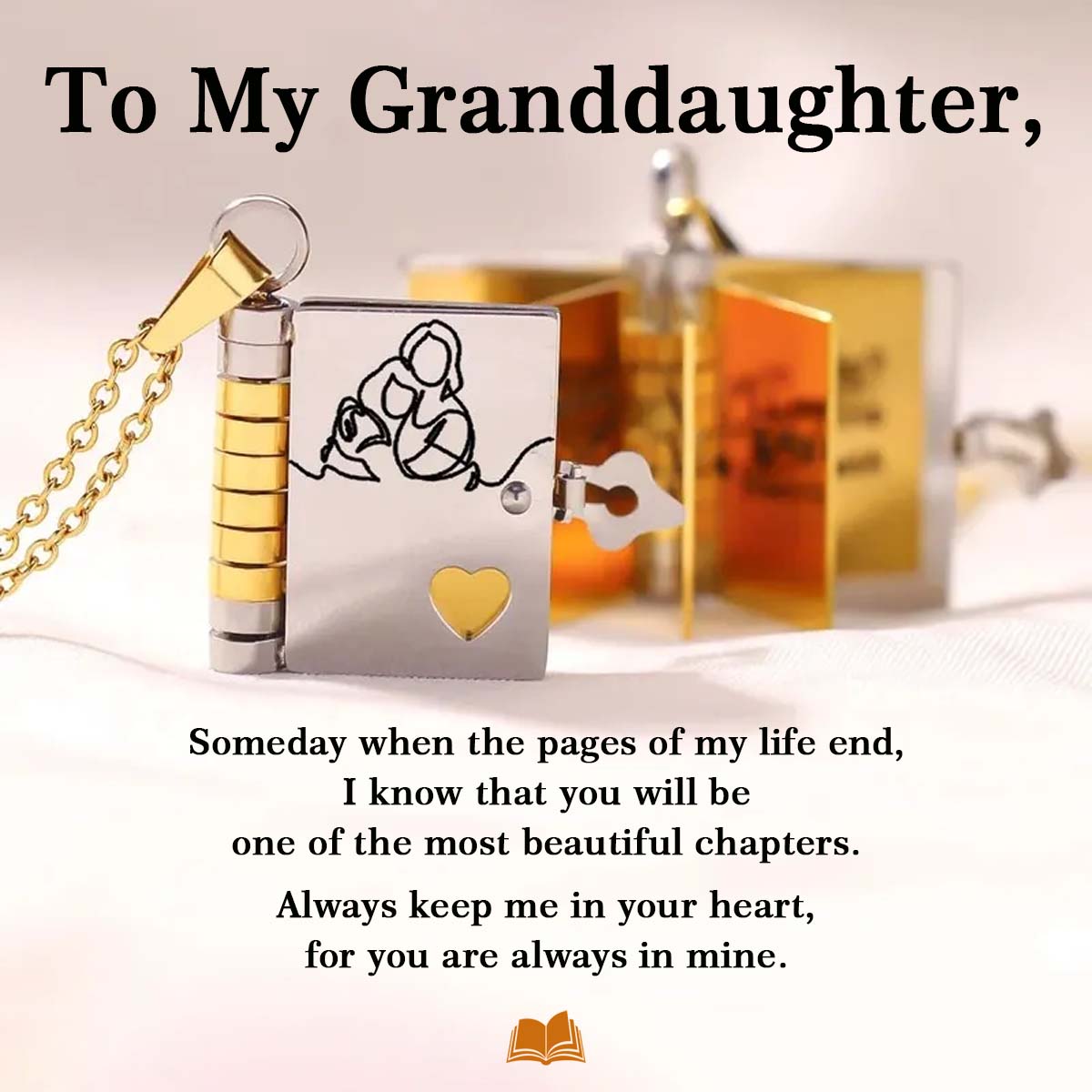 For Granddaughter - The Most Beautiful Chapter Book Necklace