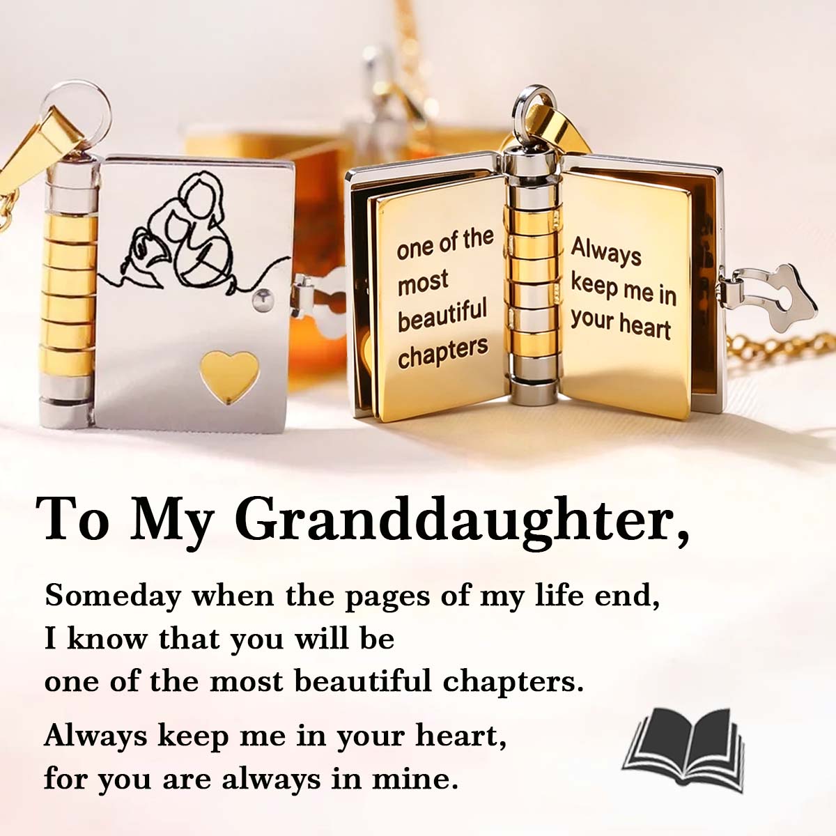 For Granddaughter - The Most Beautiful Chapter Book Necklace