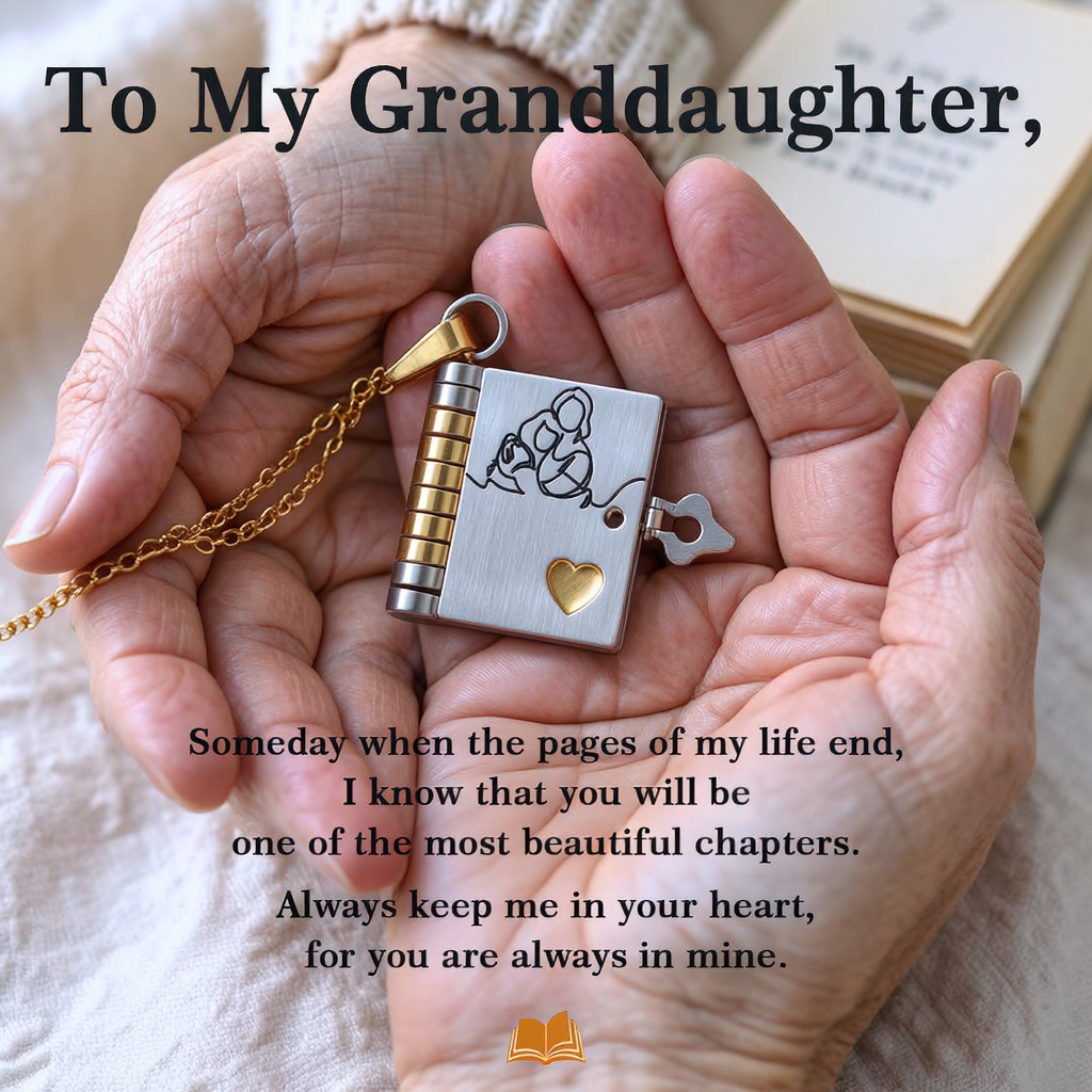 For Granddaughter - The Most Beautiful Chapter - Mini Book Message Necklace