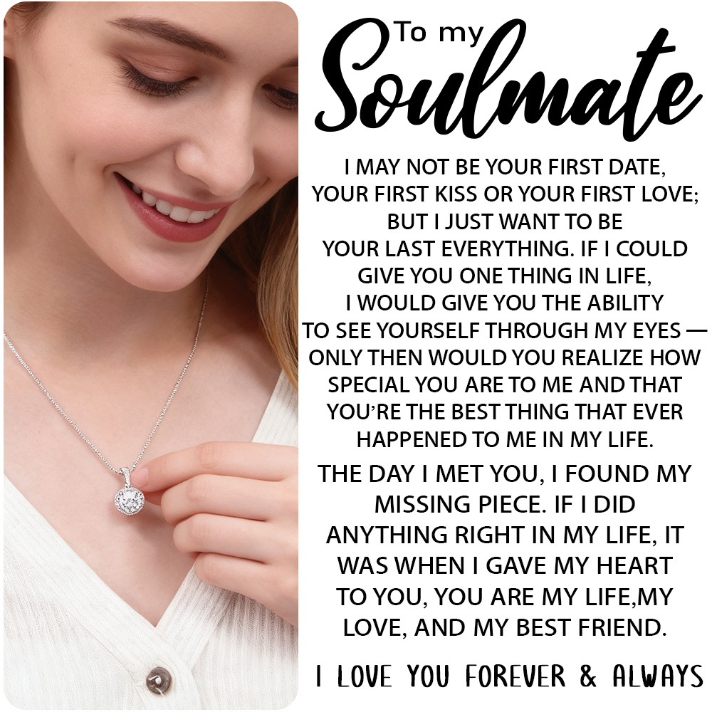To My Soulmate - "My Life, Love & Best Friend" Sparkling Pendant Set