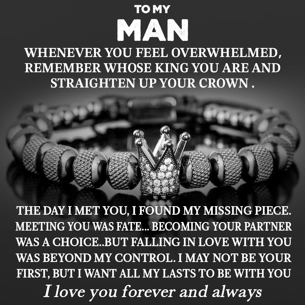 "To My Man - Straighten Your Crown" Bracelet Gift Set