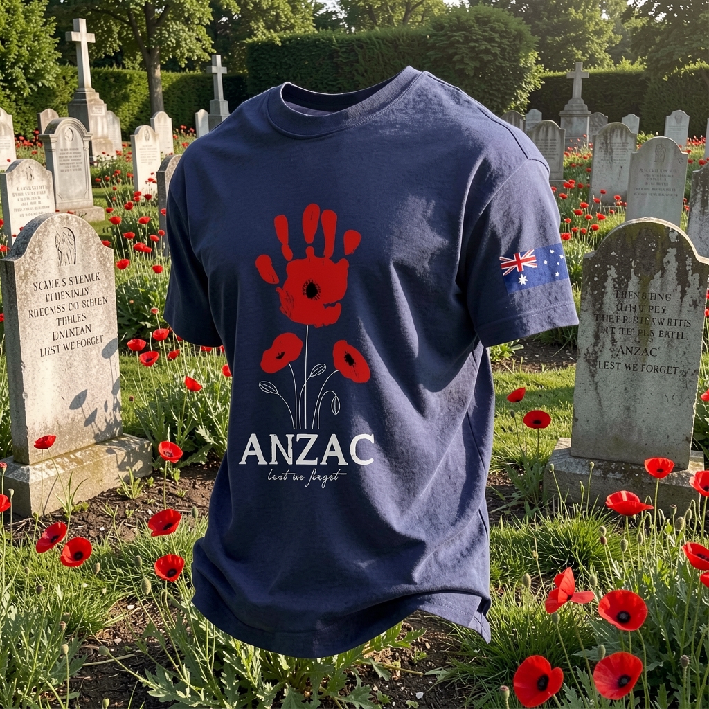 Men's Australia Anzac Day Lest We Forget Short Sleeve T-shirt