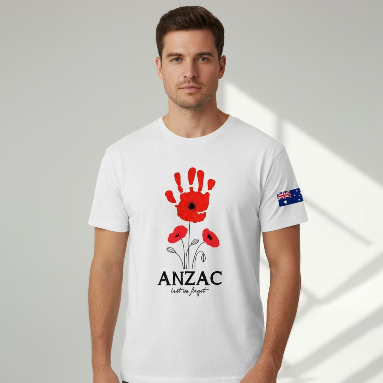Men's Australia Anzac Day Lest We Forget Short Sleeve T-shirt