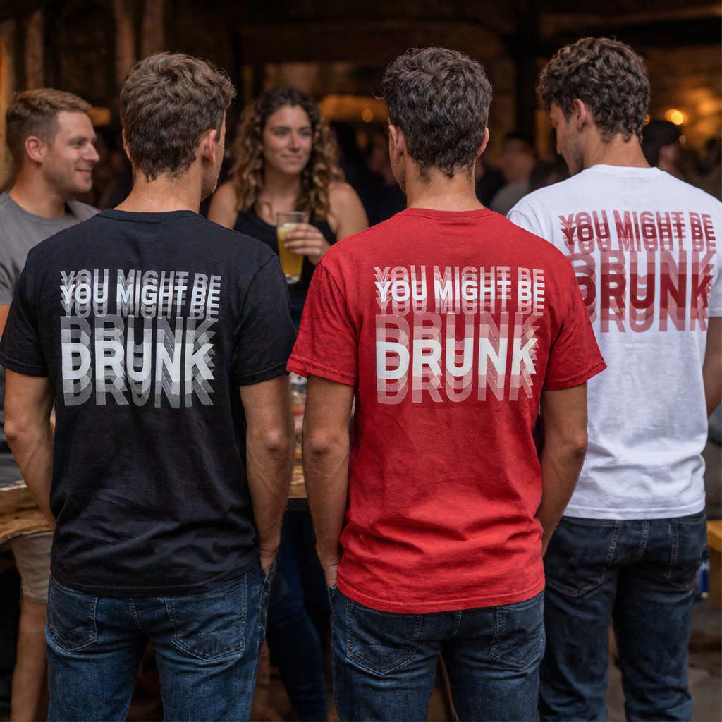 You Might Be Drunk Graphic T-Shirt – Funny Typography Casual Tee For Men & Women