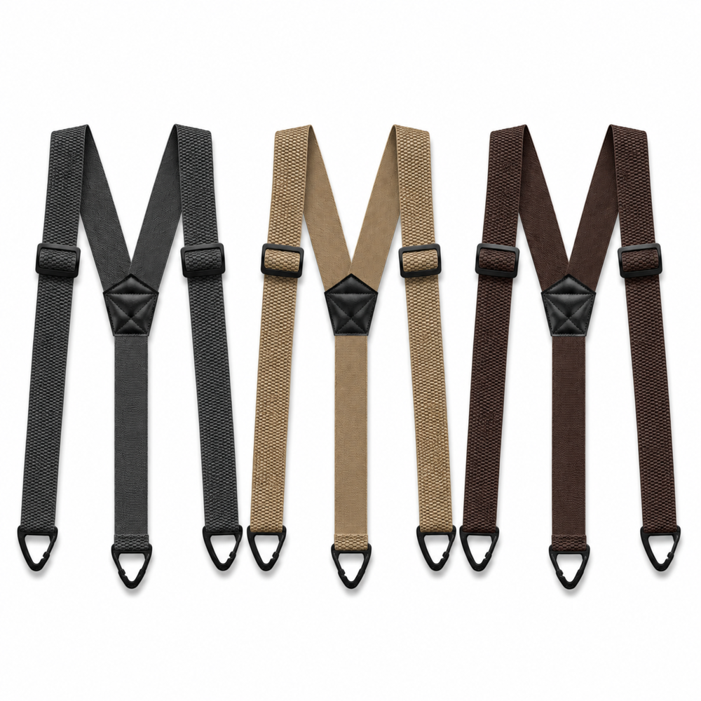 Men's Adjustable Suspenders - X-Back / Y-Back Styles with Hook Clips