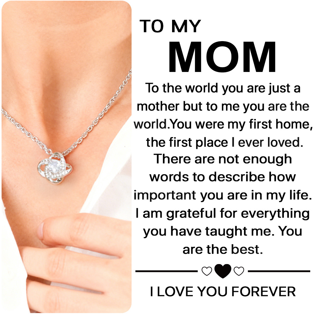 To My Dear Mom - Interlocking Heart Necklace