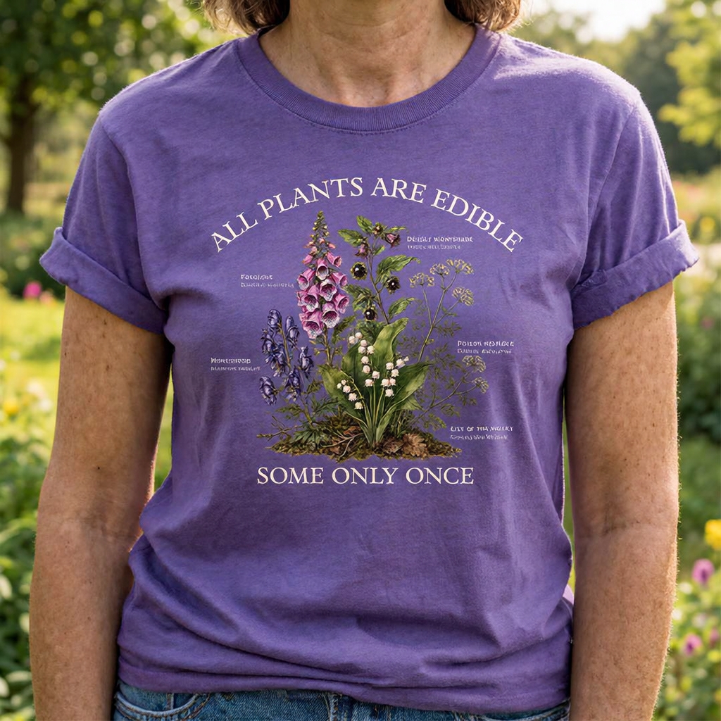 All Plants Are Edible Some Only Once - Funny Poison Plant Botanical T-Shirt