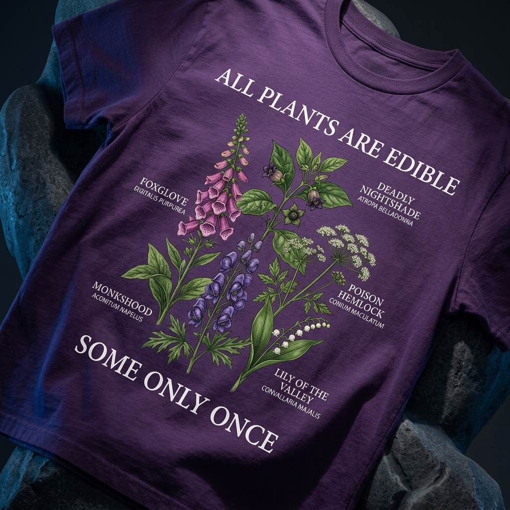 All Plants Are Edible Some Only Once - Funny Poison Plant Botanical T-Shirt